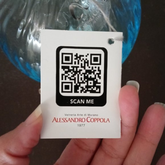 Italian MURANO 6" tall TURQUOISE Vase by Alessandro Coppola - Picture 7 of 7